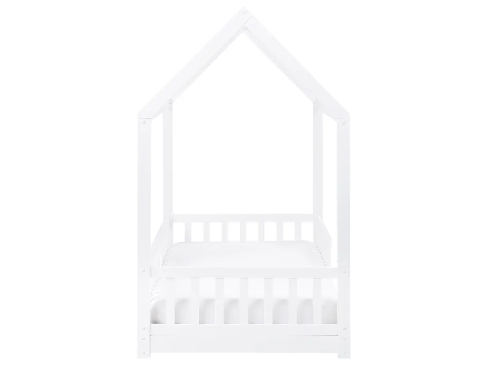 Letto A Casetta In Legno Di Pino Per Cameretta – Stile Montessori Con Materasso Incluso 180x200 Cm, Bianco - 3
