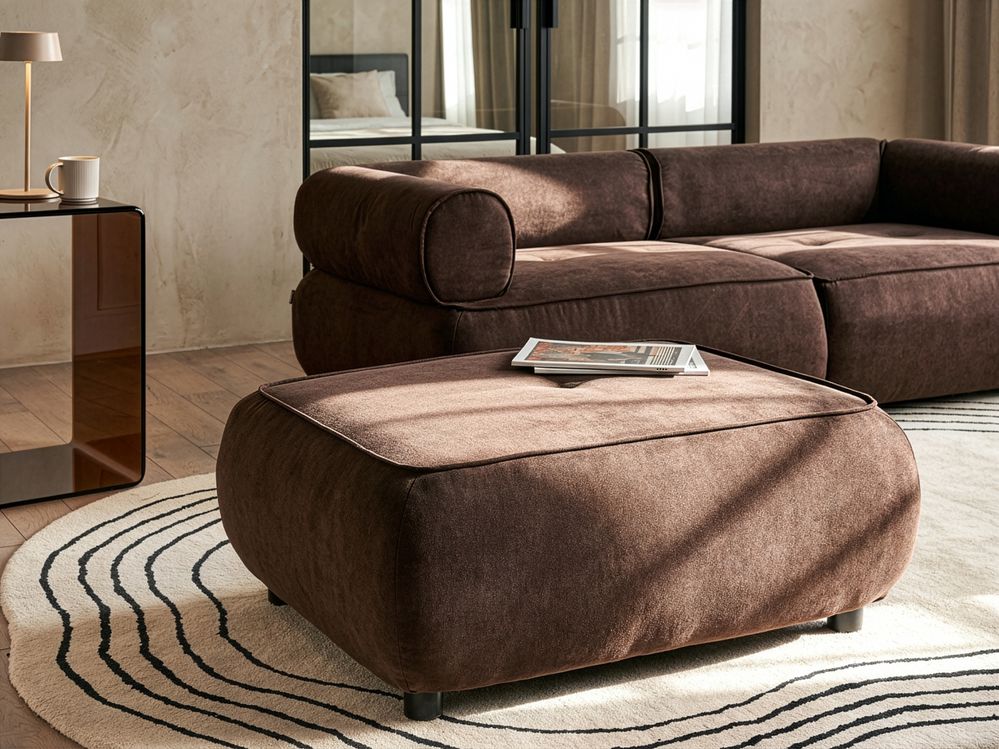 Ottoman SALLA Tissu Marron foncé