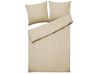 Cotton Sateen Duvet Cover Set Striped Pattern 155 x 220 cm Beige AVONDALE_815155