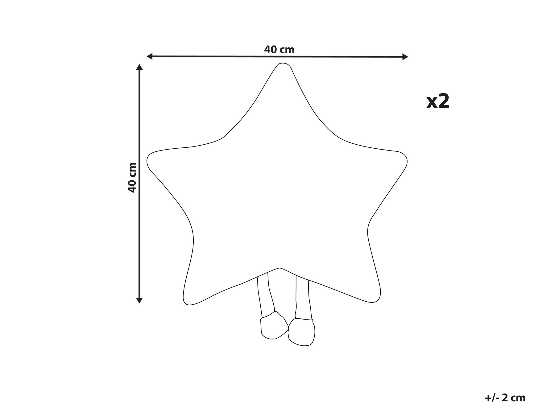 Set of 2 Decorative Kids Cushions Star 40 x 40 cm White STARFRUIT_879465