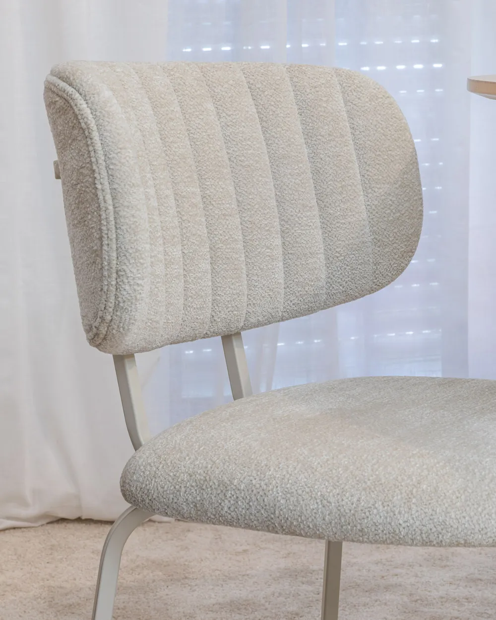 Set of 2 Dining Chairs IRINS Chenille Light Beige_977817