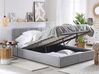 Čalúnená posteľ s úložným priestorom 180 x 200 cm svetlosivá DREUX_793238