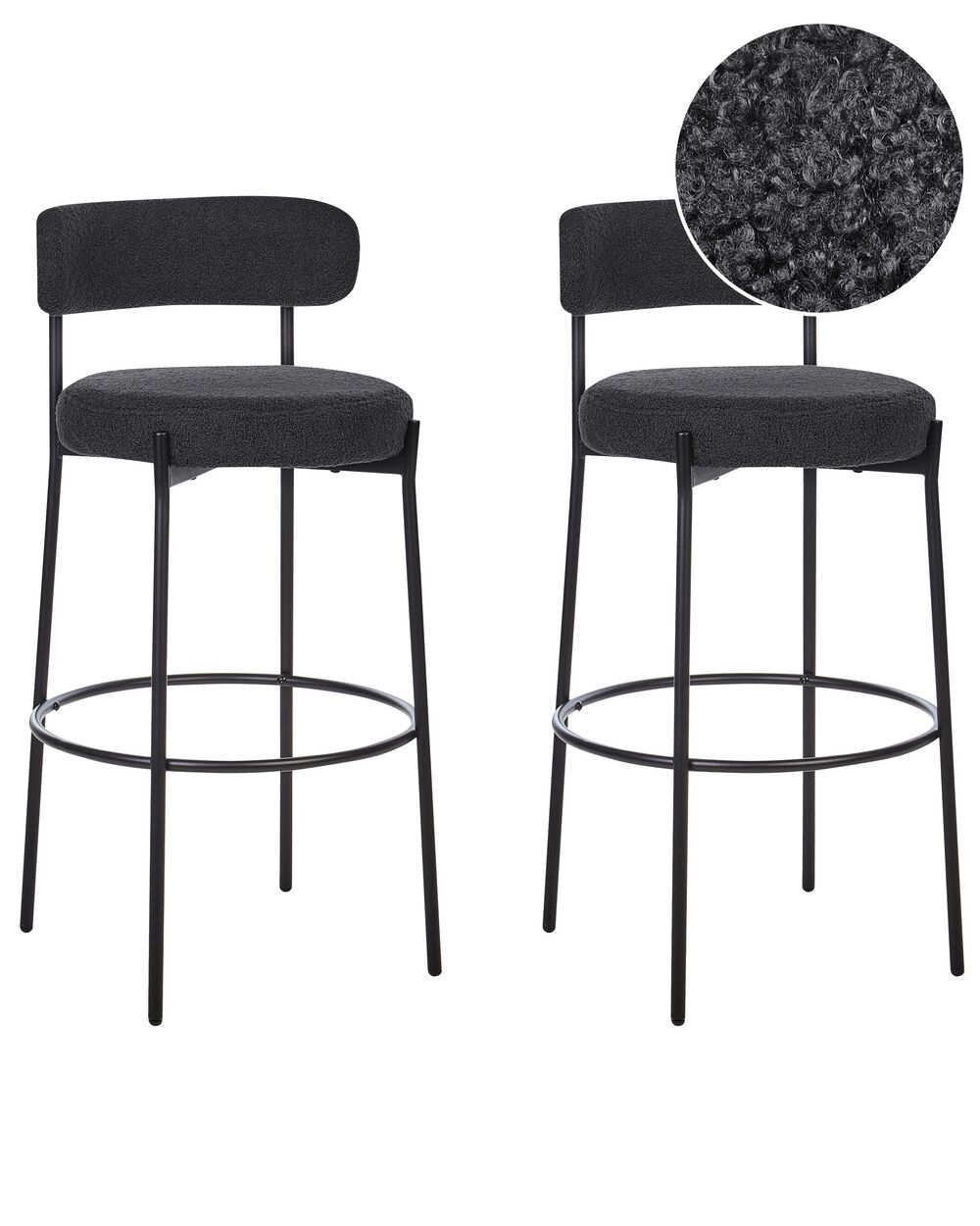 Black bar stool set of 2 clearance