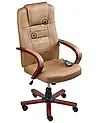 Massage Chair DIAMOND with Heating Leather Light Brown