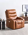 Electric Recliner Chair ETER Faux Leather Golden Brown