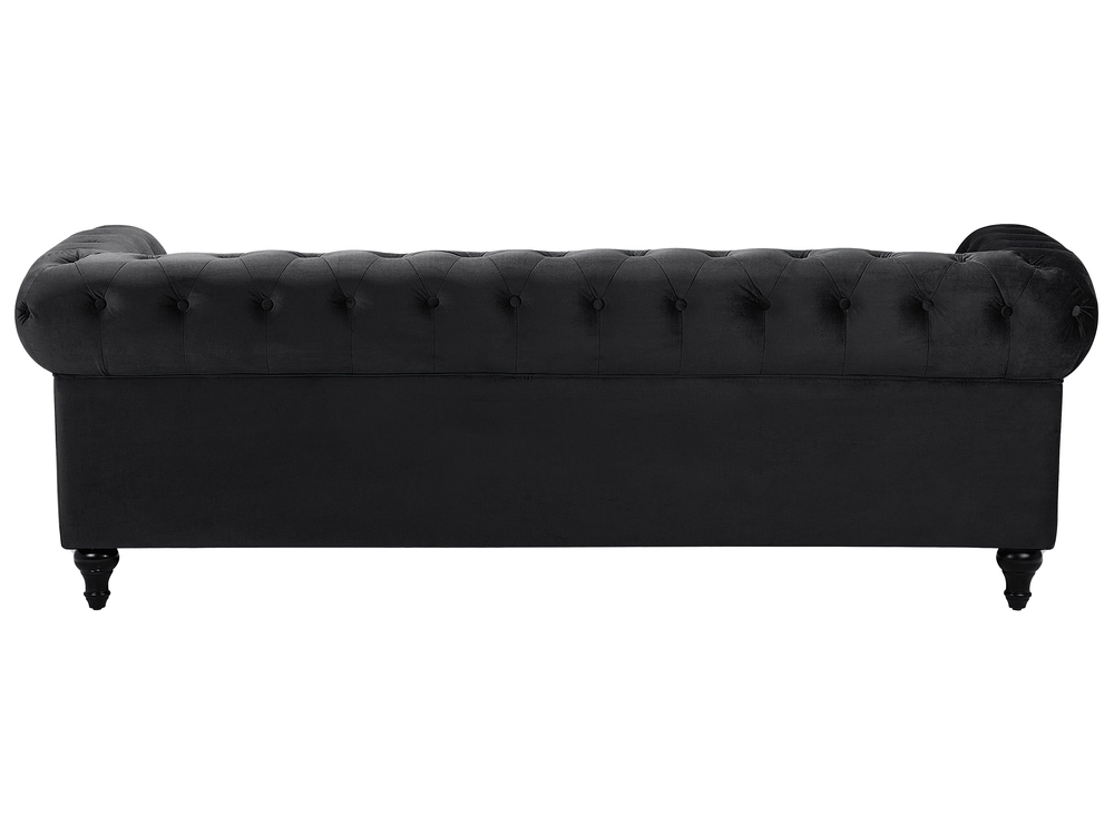 Velvet Living Room Set Black CHESTERFIELD Beliani