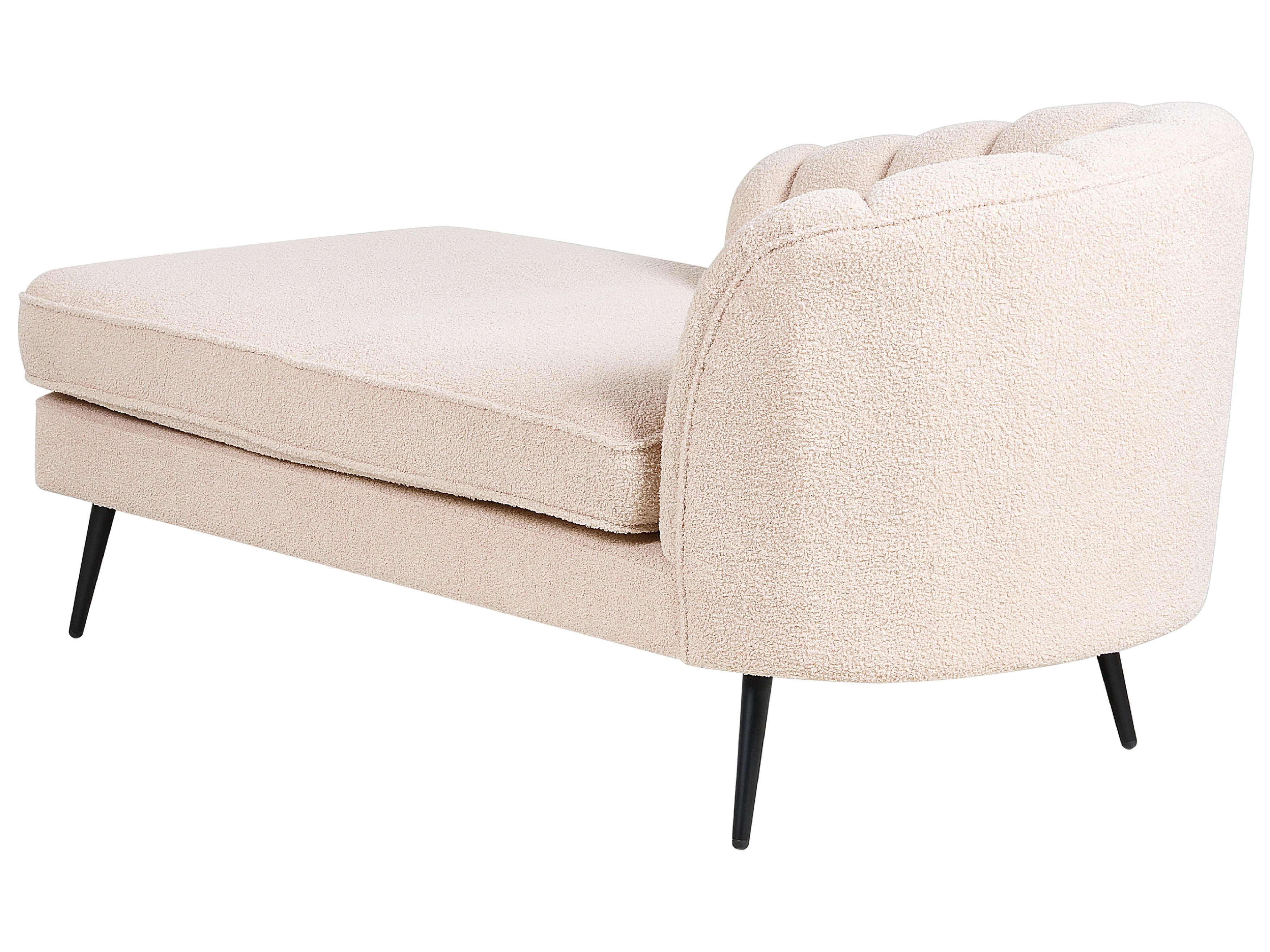 Chaise longue côté gauche en velours gris ALLIER Chaise longue côté gauche en velours gris ALLIER