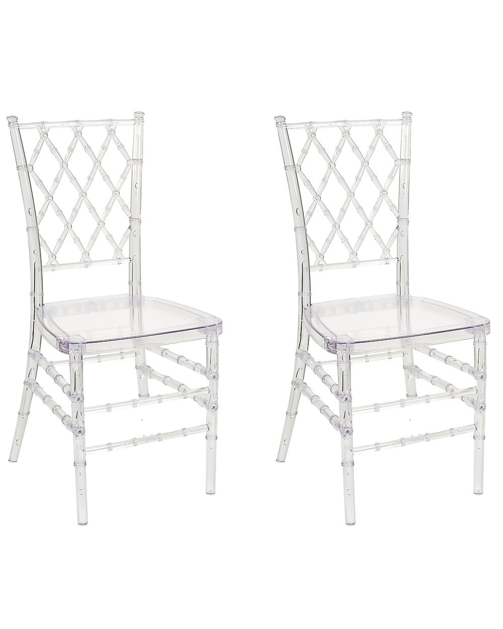Set of 2 Dining Chairs CLARION Transparent