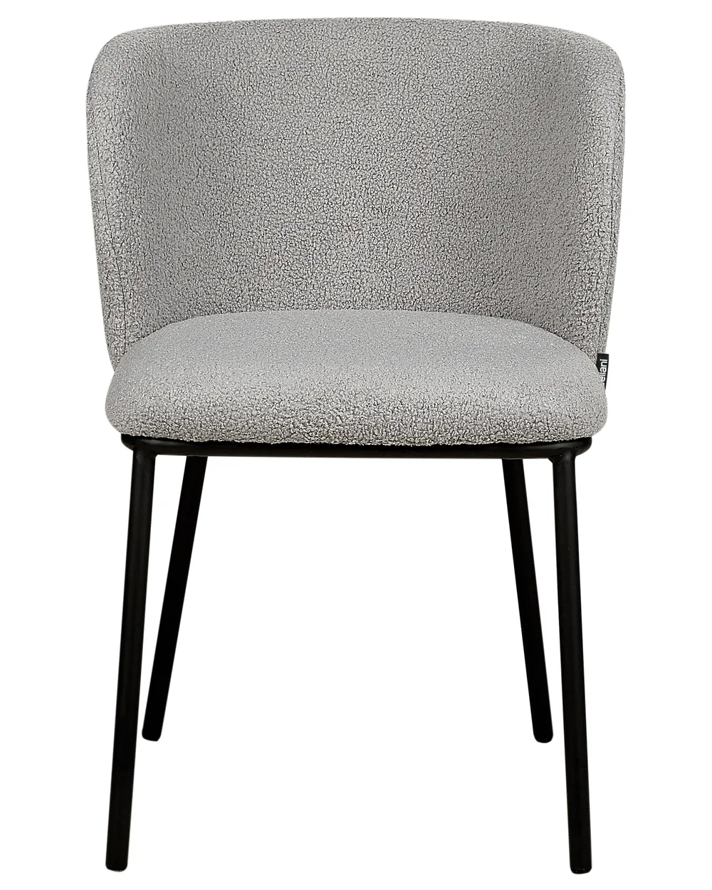 Set of 2 Dining Chairs MINA Boucle Grey_884669