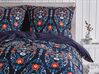 Cotton Sateen Duvet Cover Set Oriental Pattern 135 x 200 cm Dark Blue MADRONA_803122