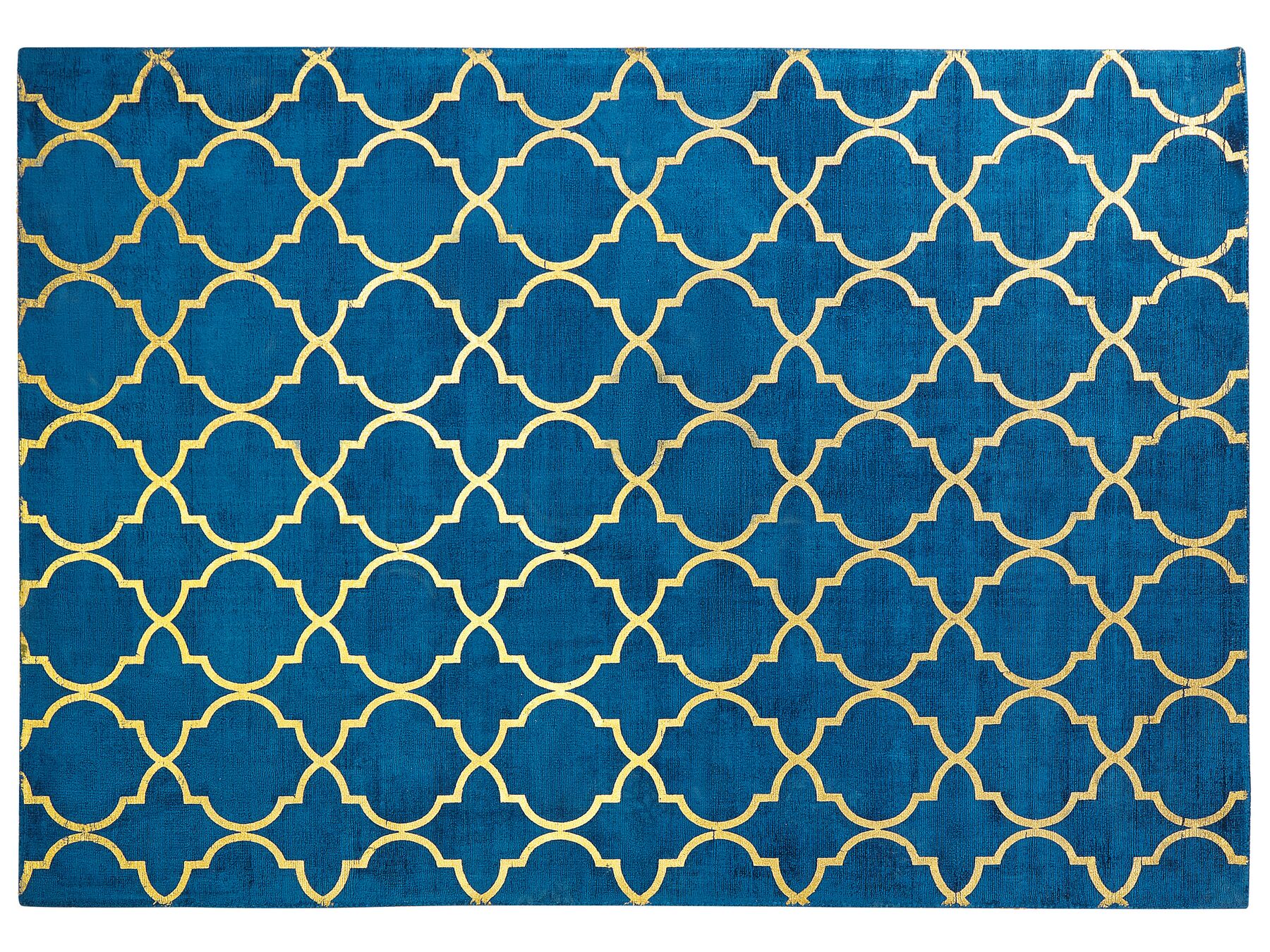 Teppich marineblau / gold 160 x 230 cm marokkanisches Muster Kurzflor YELKI_762687