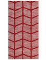Teppich Baumwolle rot 80 x 150 cm geometrisches Muster SIVAS_848793
