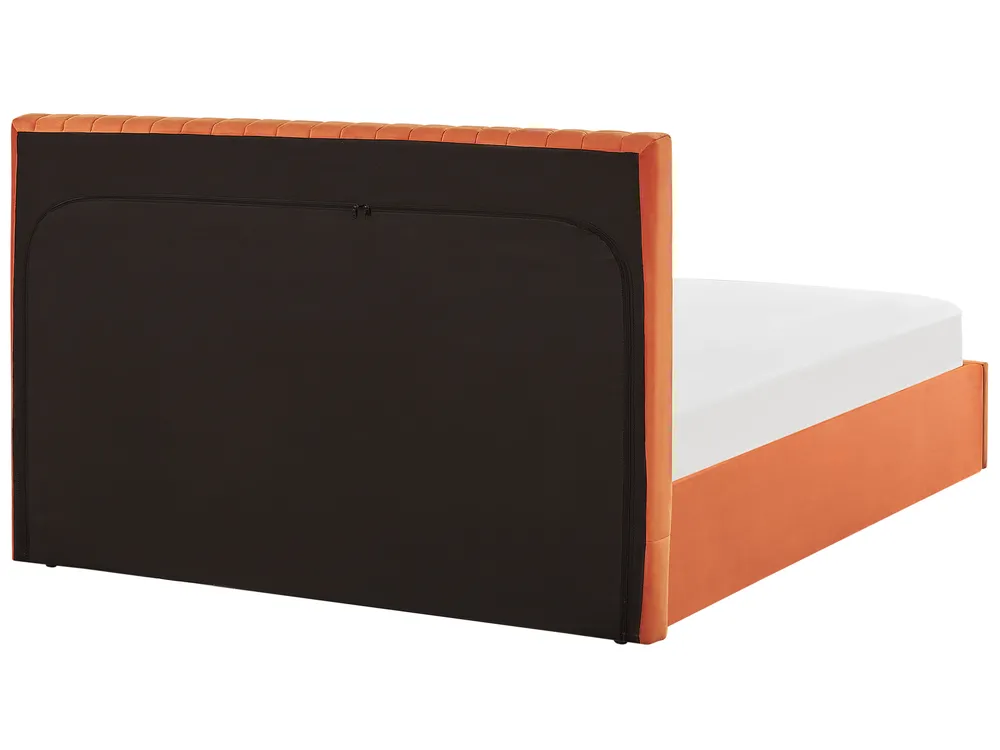 Ottoman Bed VION Velvet Orange 160 x 200 cm (EU King Size)_826787