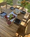Set di tavolo e 4 sedie da giardino legno acacia chiaro FORNELLI_883432