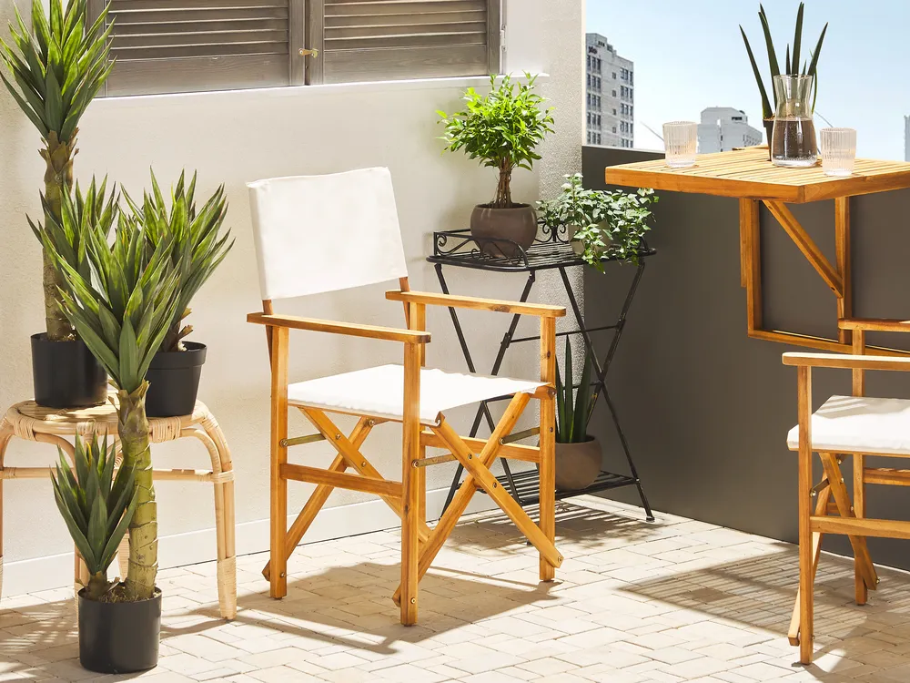 Balcony Table UDINE 70 cm 69 cm Acacia Wood Brown_810149