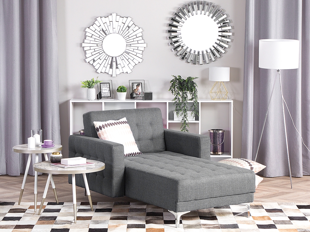 Grey fabric chaise lounge hotsell