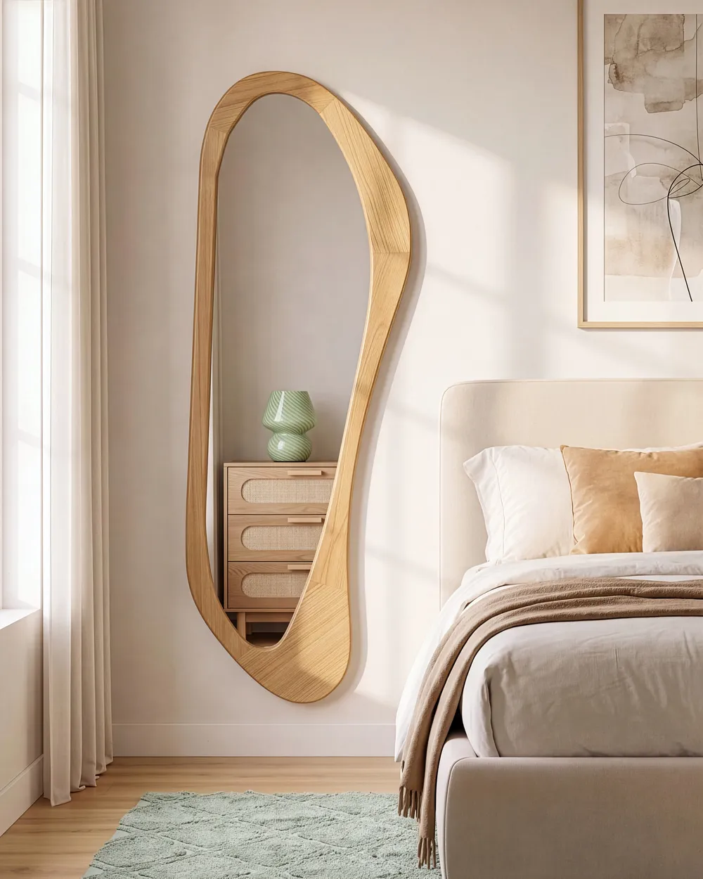 Wall Mirror SAUVILLE 50 cm 160 cm Light Brown