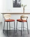 Lot de 2 chaises de bar en tissu orange MAYETTA_931904