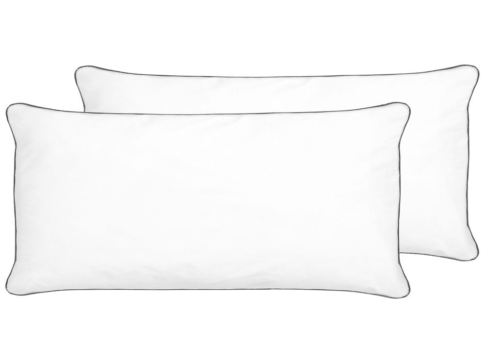 Zestaw 2 poduszek PELISTER Niska 40 x 80 cm Mikrofibra Biały