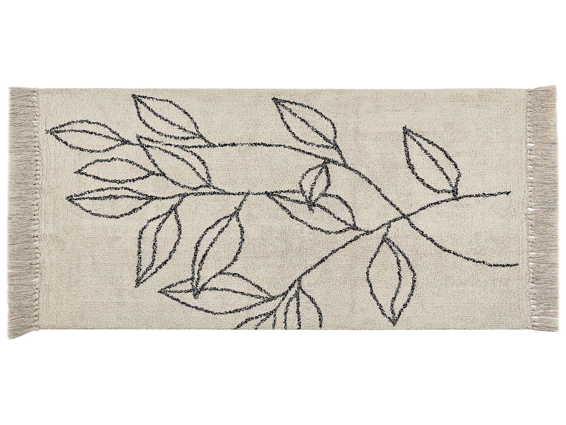 Bavlnený koberec 80 x 150 cm béžová/čierna SAZLI_839778