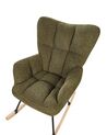 Chaise à bascule en tissu bouclé vert foncé OULU_914744
