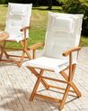 Lot de 2 chaises de jardin avec coussins blanc cassé MAUI II_926470