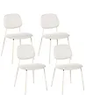 Set of 4 Dining Chairs RILEY Fabric Off-White