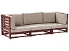 Sofa ogrodowa dla 3 osób TRANI Modułowy Certyfikowane drewno akacjowe Bordowy