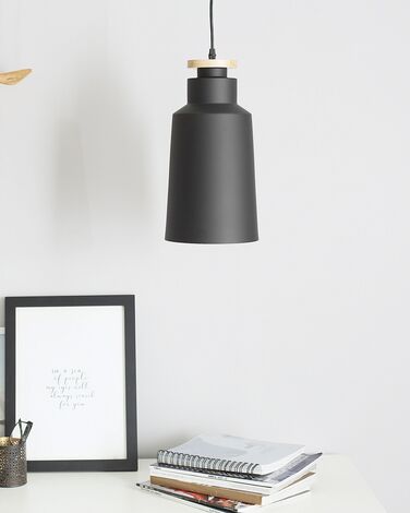 Metal Pendant Lamp Black NEVA