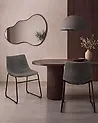 Conjunto de 2 sillas de comedor BATAVIA Tela Gris oscuro
