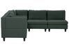 5 Seater Right Hand Modular Fabric Corner Sofa Dark Green UNSTAD_925488