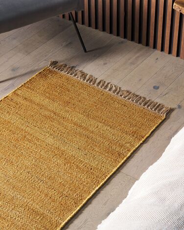 Teppe 80 x 150 cm jute sennepsgul LUNIA