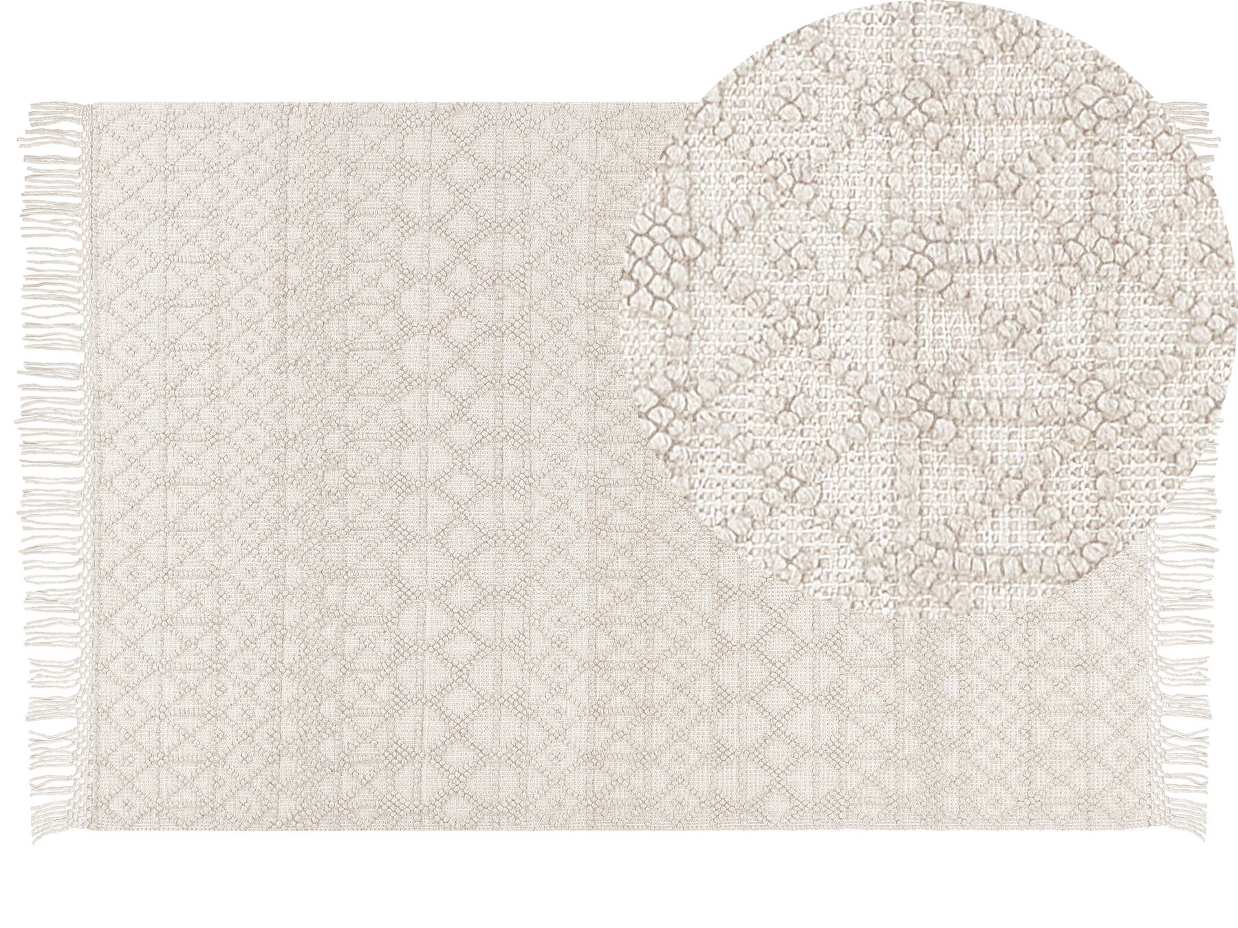 Tapete em lã creme clara 200 x 300 cm ALUCRA_856184