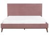 Łóżko welurowe 180 x 200 cm różowe BAYONNE_901295
