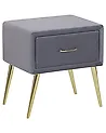 1 Drawer Bedside Table FLAYAT Velvet Grey
