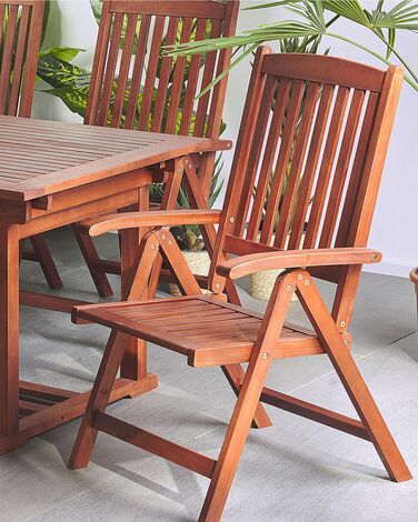 Acacia Wood Garden Folding Chair Dark Brown TOSCANA