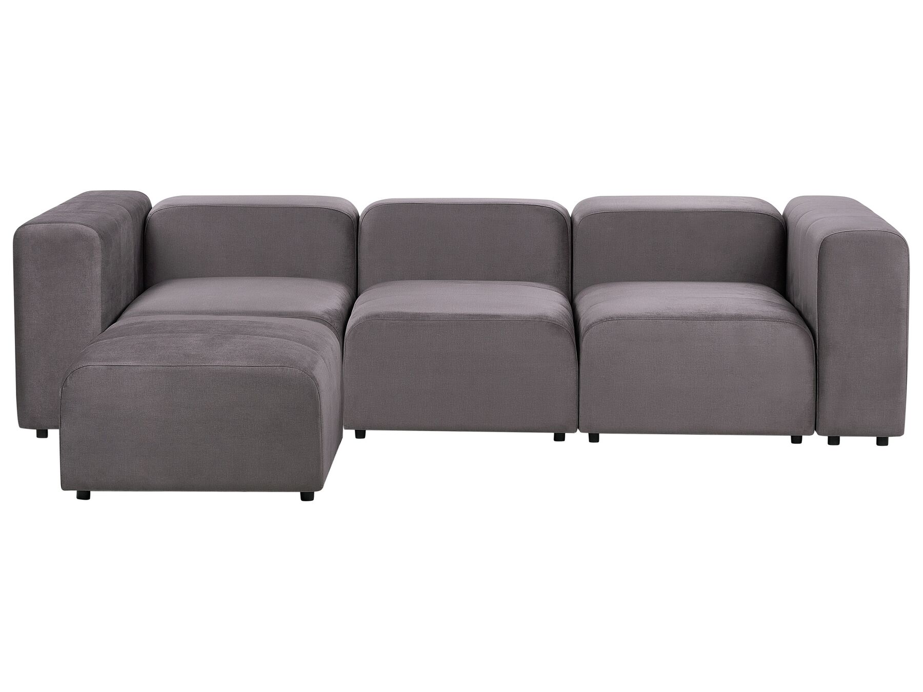 Sofa modułowa 3-osobowa welurowa z otomaną ciemnoszara FALSTERBO_919347