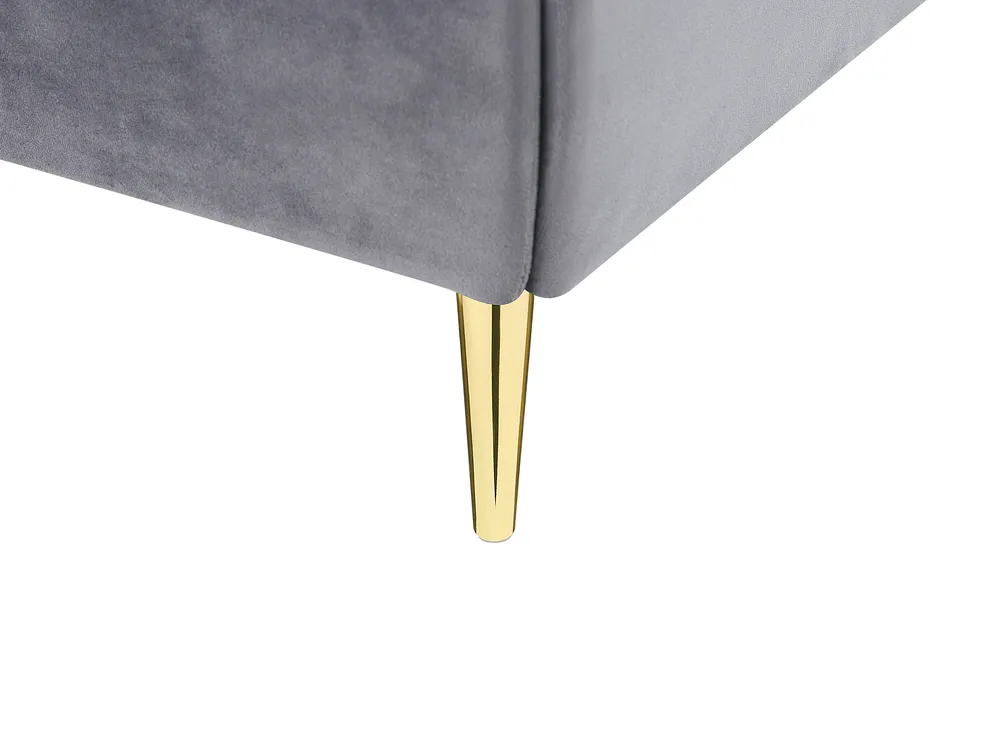 Bed Velvet FORBACH 140 x 200 cm (EU Double) Grey_819134