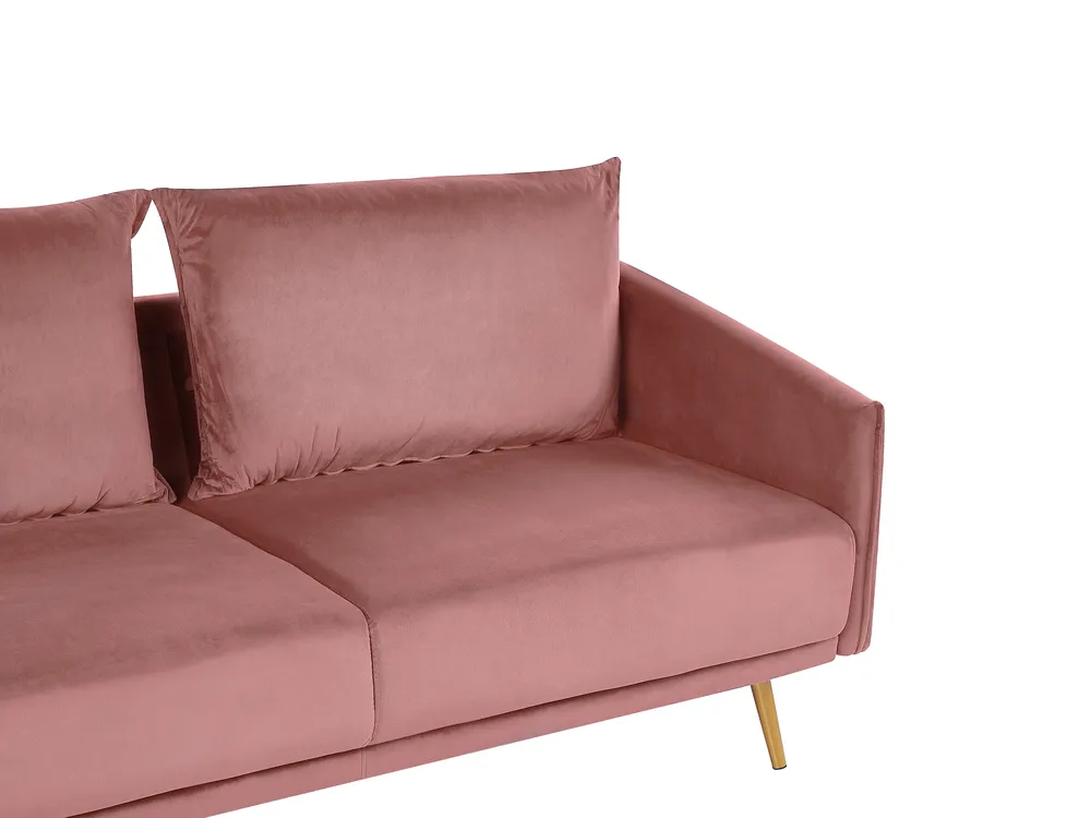 Divano 3 posti MAURA Velluto Rosa_789456