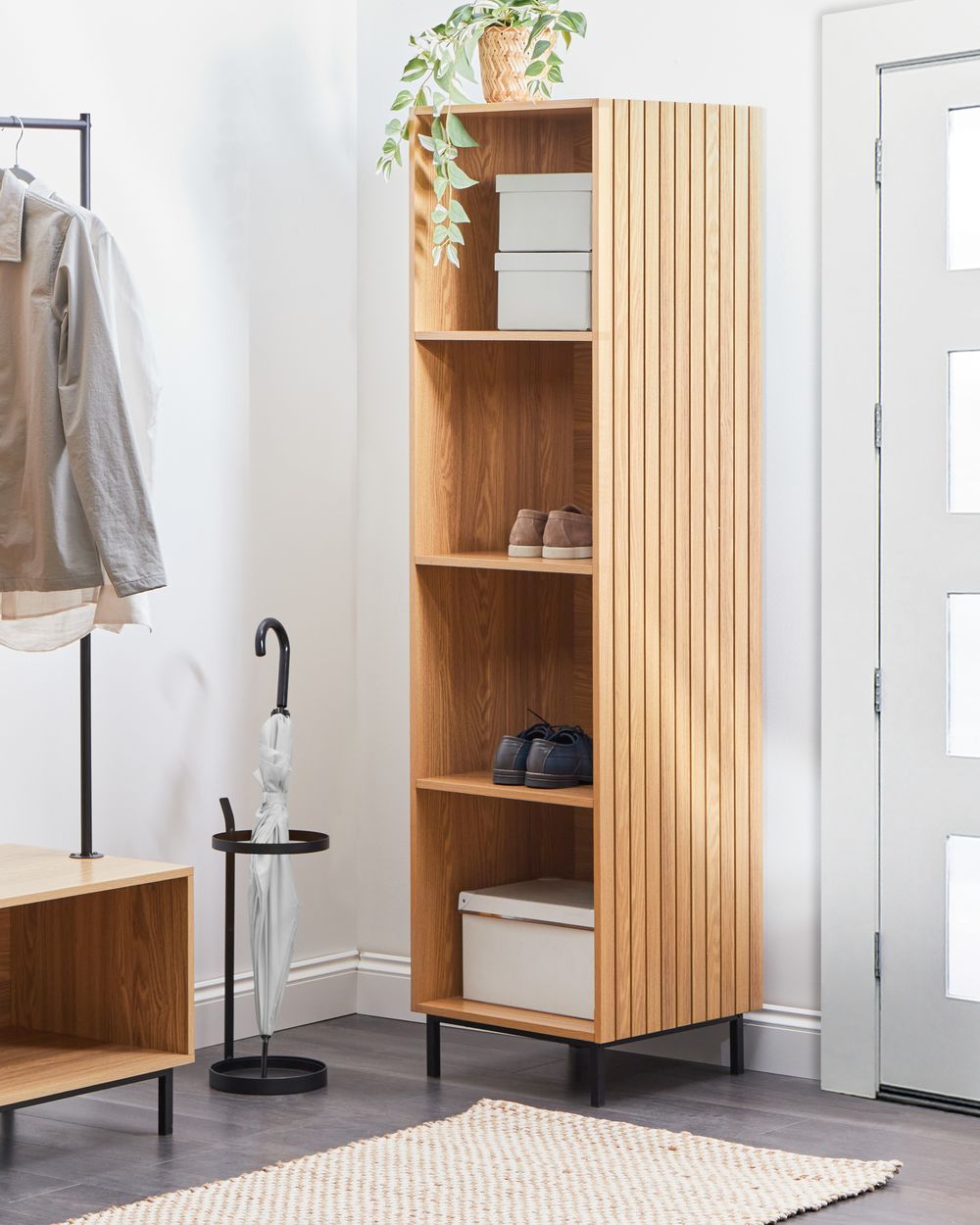 4 Tier Shelving Unit LEANDRO 175 cm Light Brown