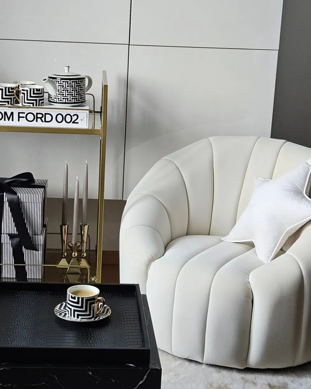 Armchair MALUNG Velvet Off-White_908635
