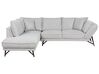 Right Hand Linen Corner Sofa Light Grey ELGA_929146