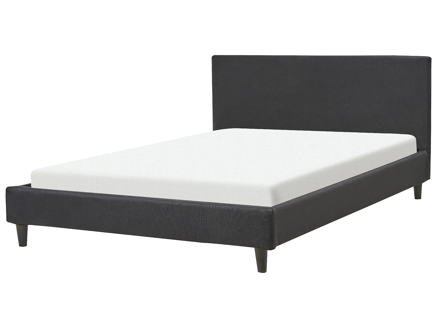 Lit avec sommier Tissu FITOU 140 x 200 cm Noir_875883