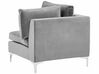 Left Hand 4 Seater Modular Velvet Corner Sofa Grey EVJA_788987