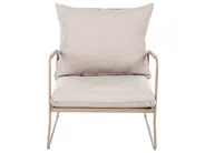 Garden Lounge Set with Table 4 Seater ACCEGLIO Metal Beige_1090948