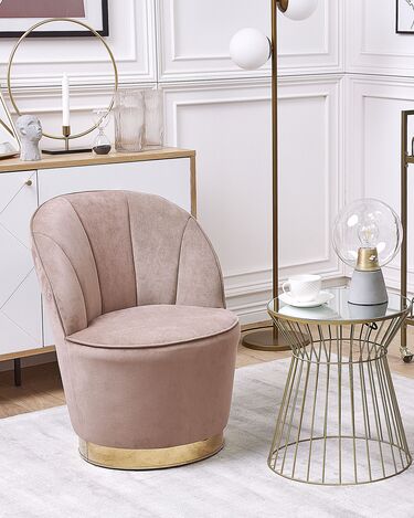 Velvet Armchair Beige ALBY