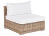 Lounge Set Rattan naturfarben 4-Sitzer rechtsseitig modular Auflagen weiß SANO II_933622