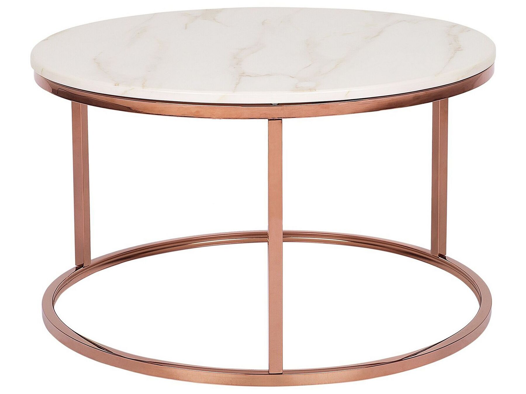 Marble Effect Coffee Table Beige with Copper CORAL_736732