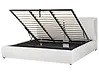 Ottoman Bed BAJONNA Velvet Off-White 180 x 200 cm (EU Super King)