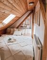 Zamatová posteľ s úložným priestorom 160 x 200 cm svetlobéžová BOUSSE_918300